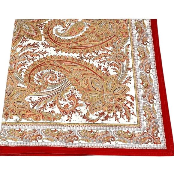 Maison d' Hermine Paisley 100% Cotton Tablecloth 58”x 61” Browns Earth Tone Boho - Picture 2 of 7